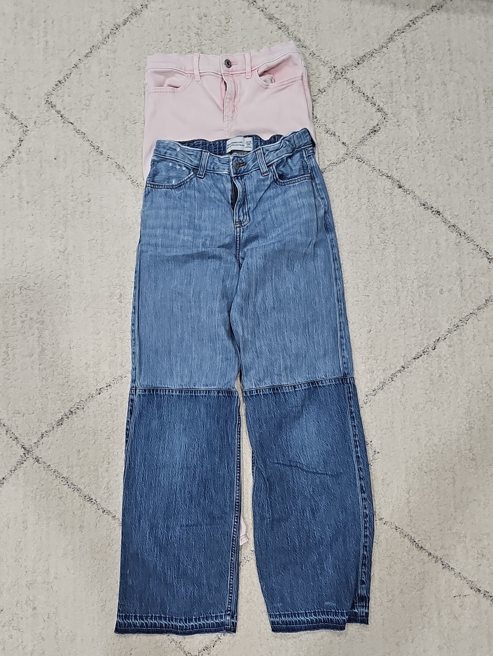 Bundle abercrombie kids light and medium blue wide leg jeans Size 13/14